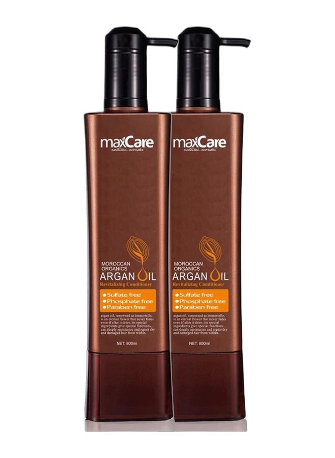 Maxcare Argan Oil Revitalizing Shampoo - 800ml & Revitalizing Conditioner Paraben-free with Argan Oil (800ml) Bundle - Image 1